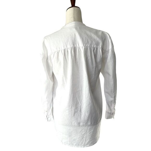 Madewell white linen blend popover tunic top size XS - Picture 2 of 9